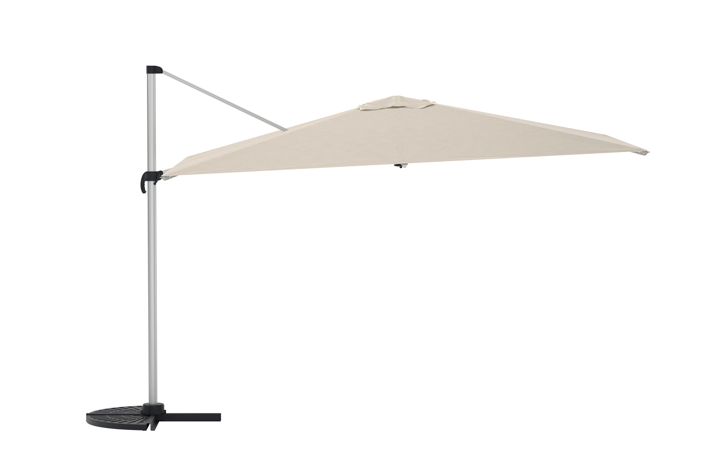 Venture Home Ita Parasol     Vippefunktion  Uden Parasolfod Beige Polyester Og Sølv Aluminium