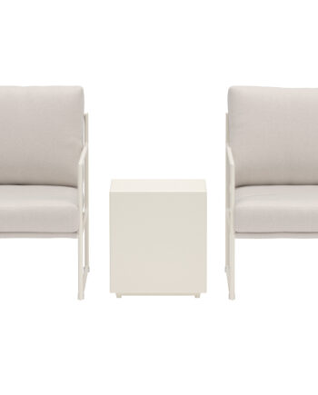 Venture Home Lissabon Udendørs Loungesæt       Bord    Stole Og Beige Hynder Beige Aluminium