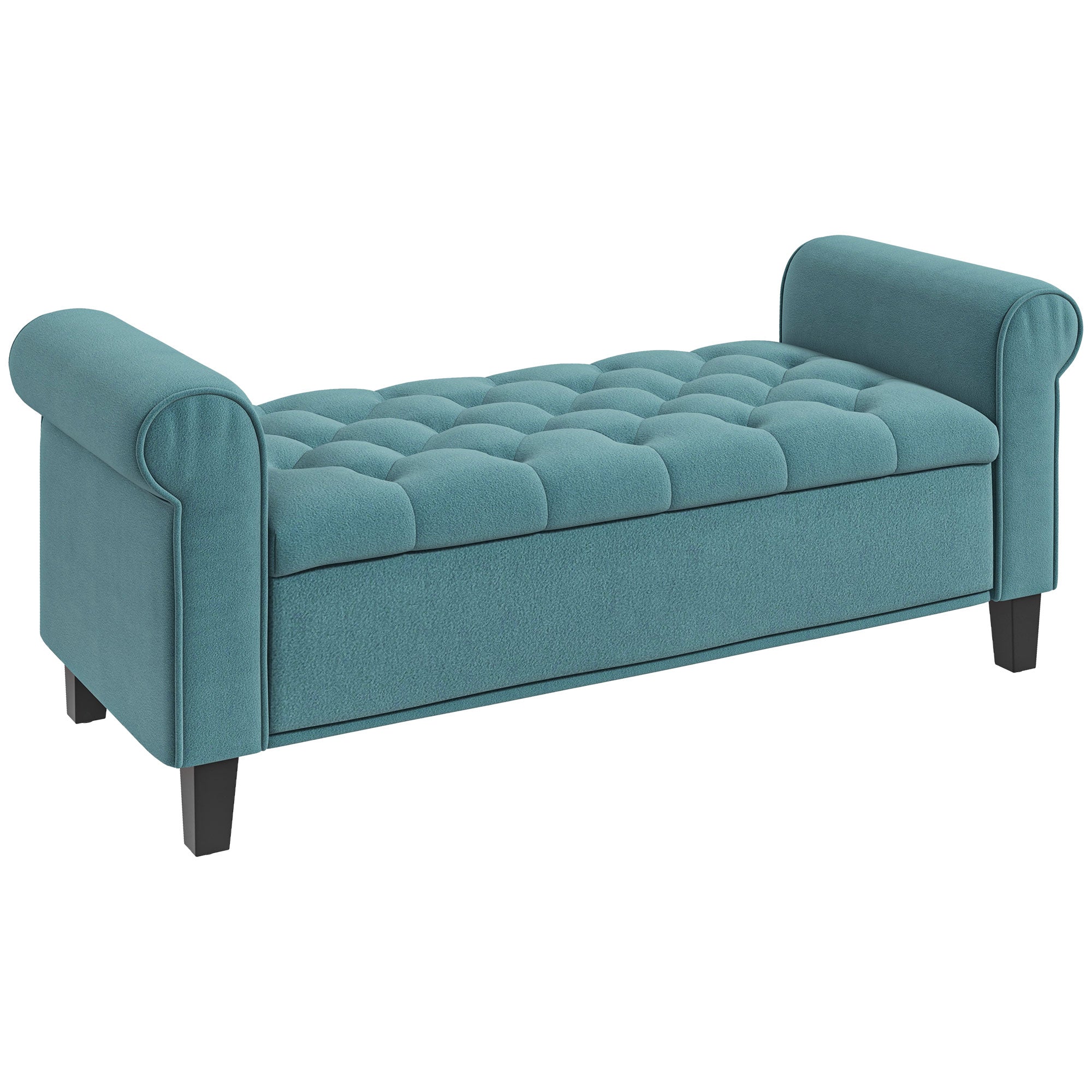 Vintage Design Bænk Med Opbevaring  Velour Look  Grøn