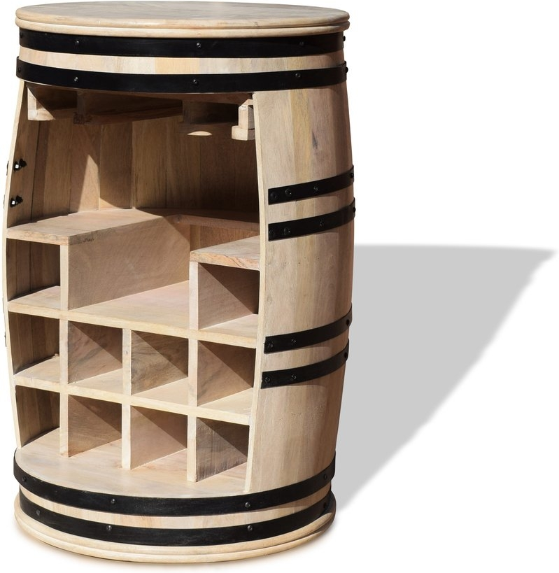 Vintønde Barskab Obuzi Rosey Manga-say Rustic Mangotræ Hvid Sort D55ã H80 Cm 10 Flasker