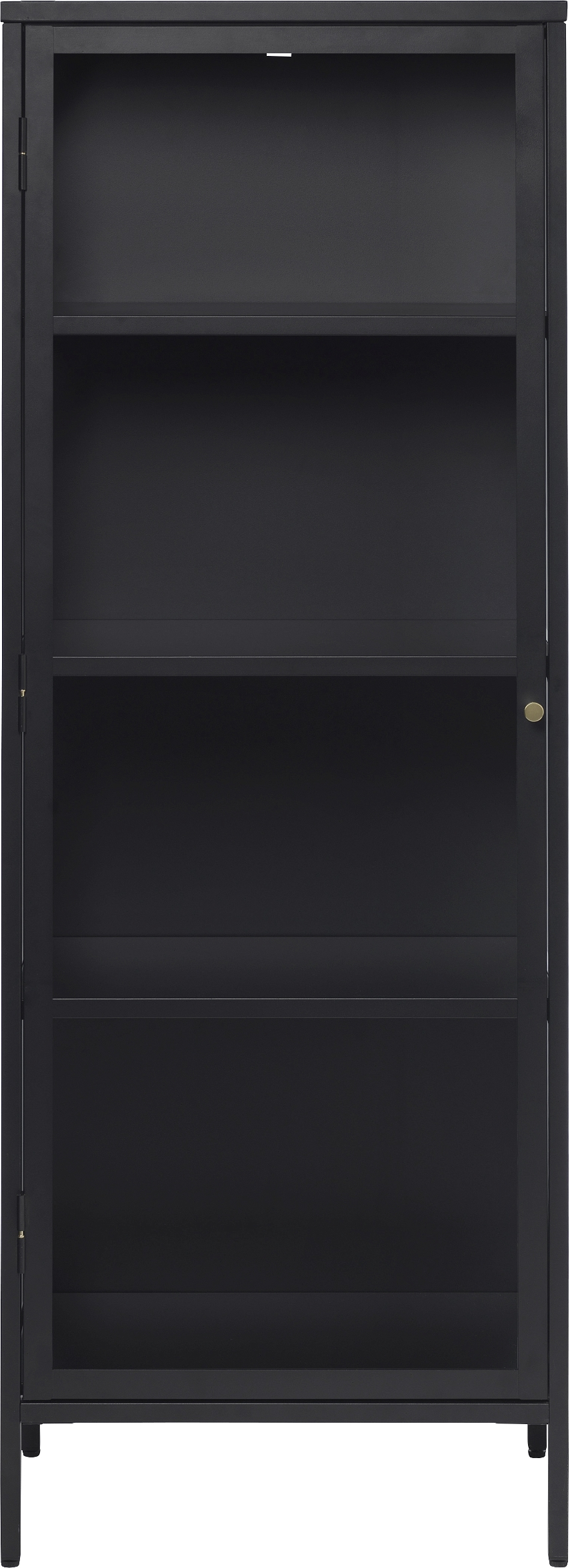 Vitrineskab Nordique Design Carmel   Sort Koldvalset Stål Med Hærket Glas H160ã B40