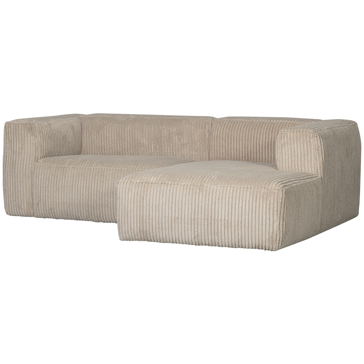 Woood Bean Sofa     Højre Chaiselong Travertin Fløjl Stof