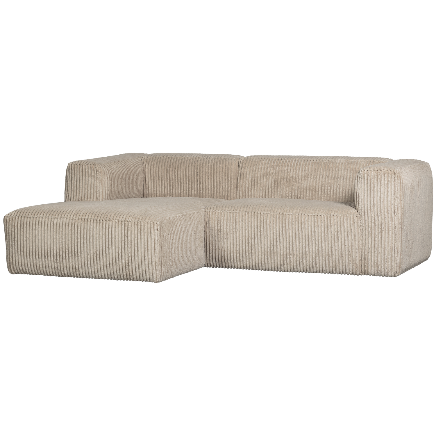 Woood Bean Sofa     Venstre Chaiselong Travertin Fløjl Stof