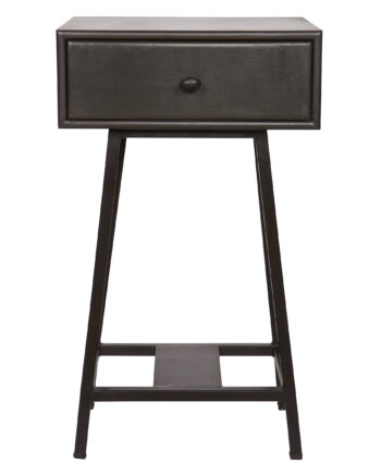 Woood Collection Sidebord       Skuffe Sort Mangotræ Og Sort Metal  40x30