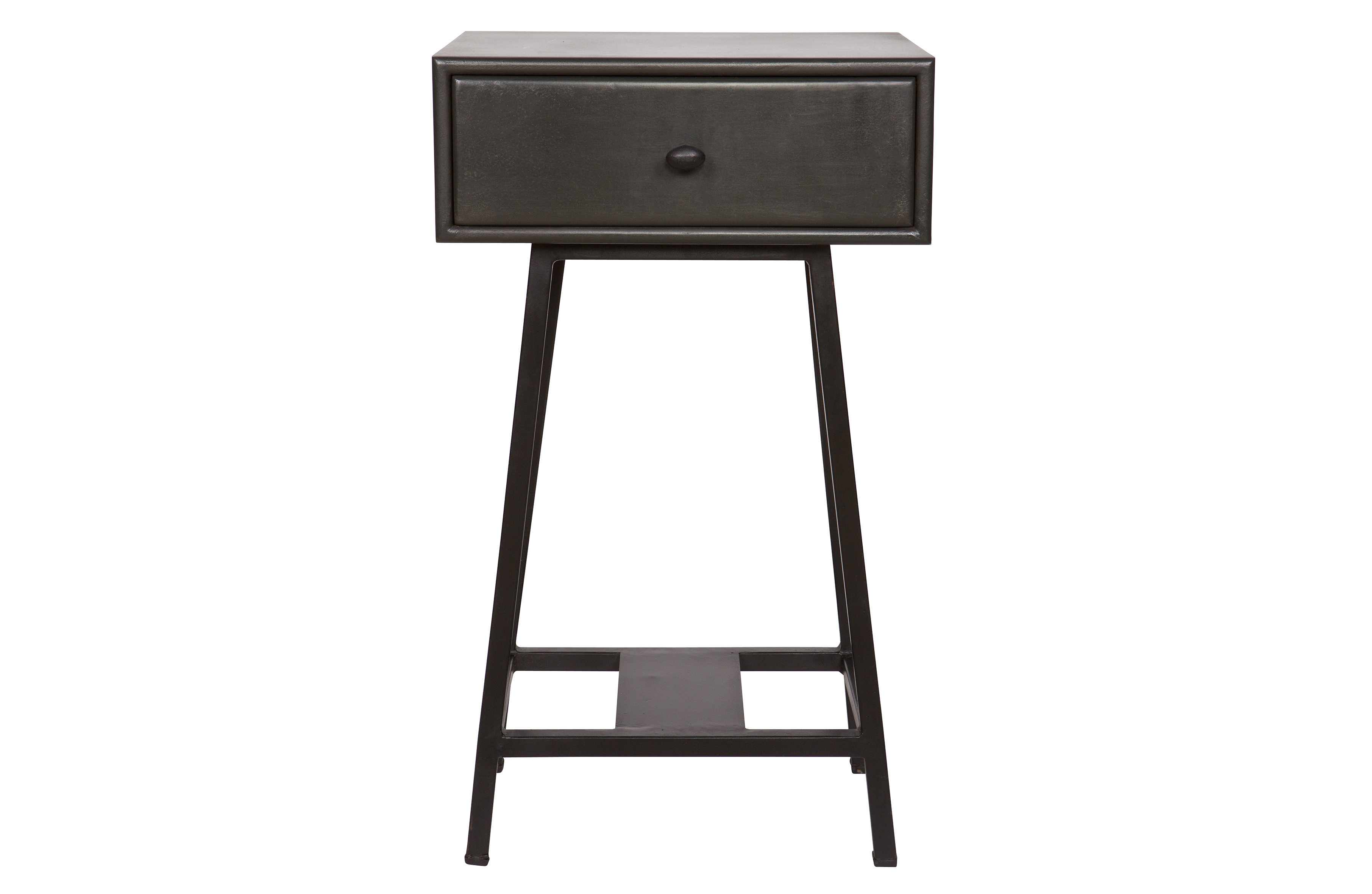 Woood Collection Sidebord       Skuffe Sort Mangotræ Og Sort Metal  40x30