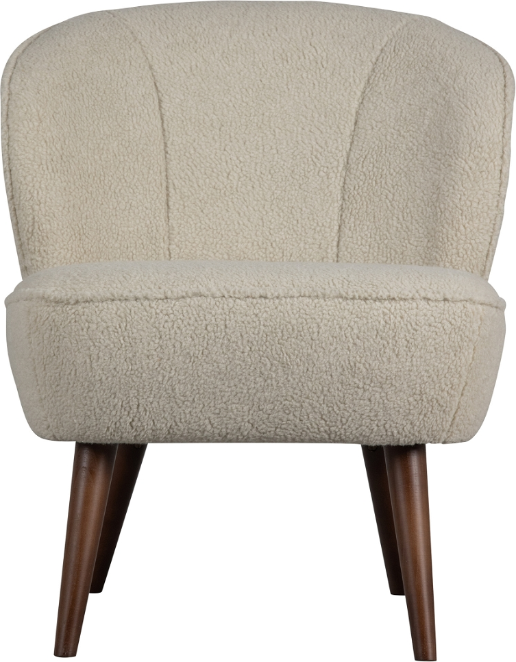 Woood Sara Lænestol  Hvidt Teddystof  Fsc-birkeben  H71ã B59ã D70 Cm