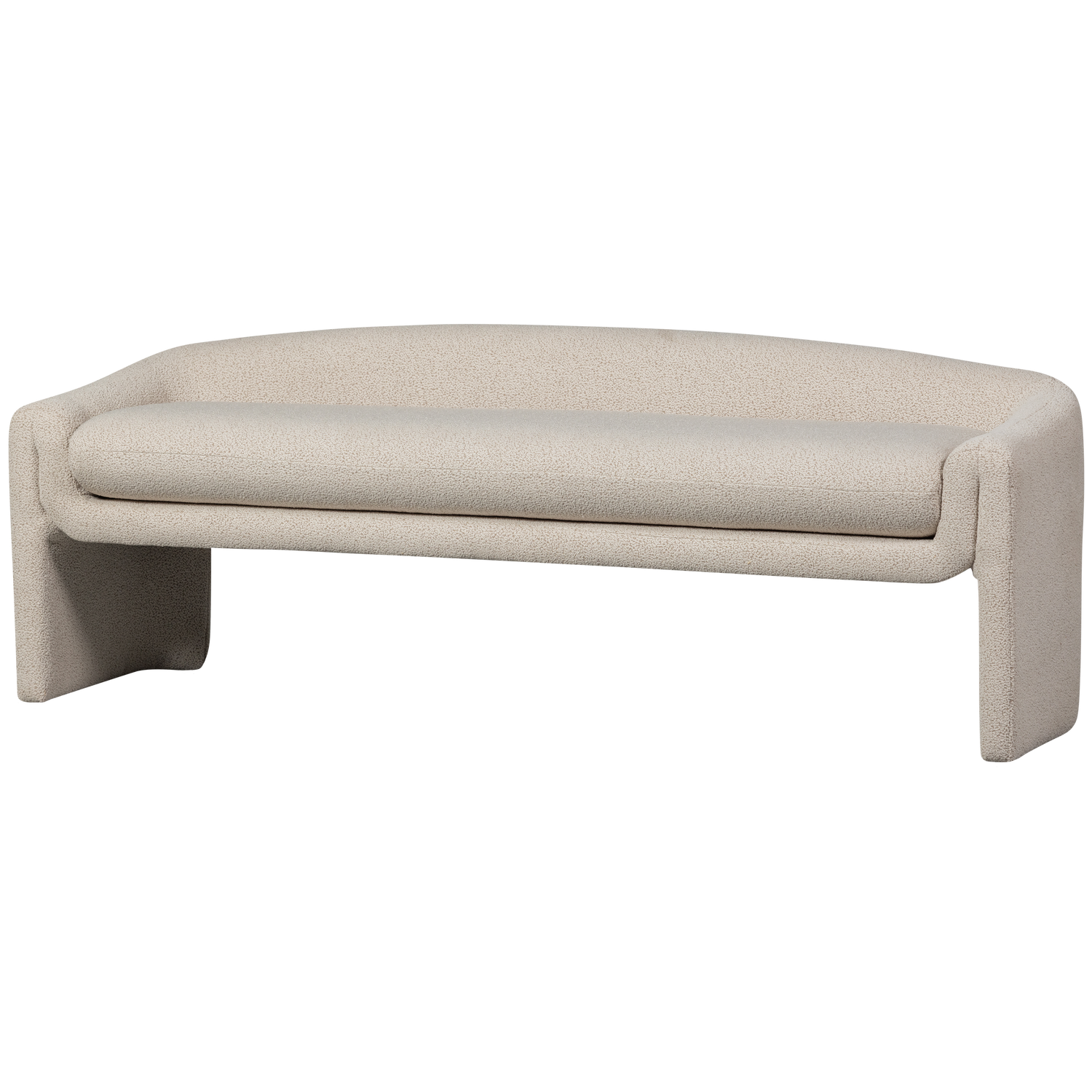 Woood Zone Bænk     Ryglæn Beige Polyester Stof  160x52