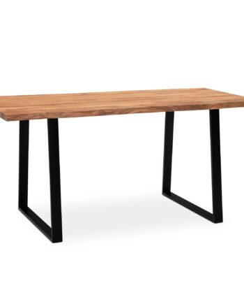 120x60x76 Cm Computerbord   Massivt Akacietræ Metal Med Trækant