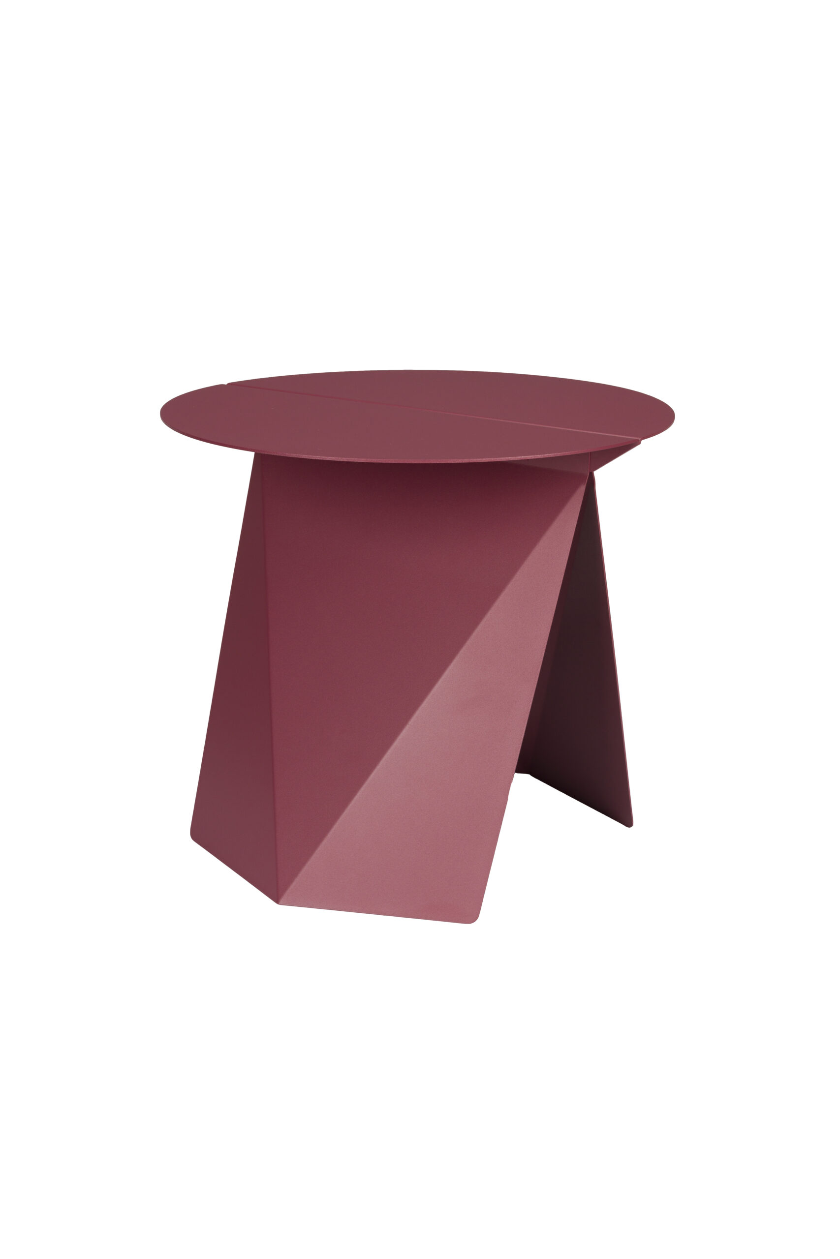 Zuiver Foldy Sidebord  Rund Marsala Rød Stål  ø45