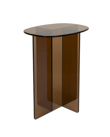 Zuiver Linea Sidebord  Oval Brun Glas  40x30