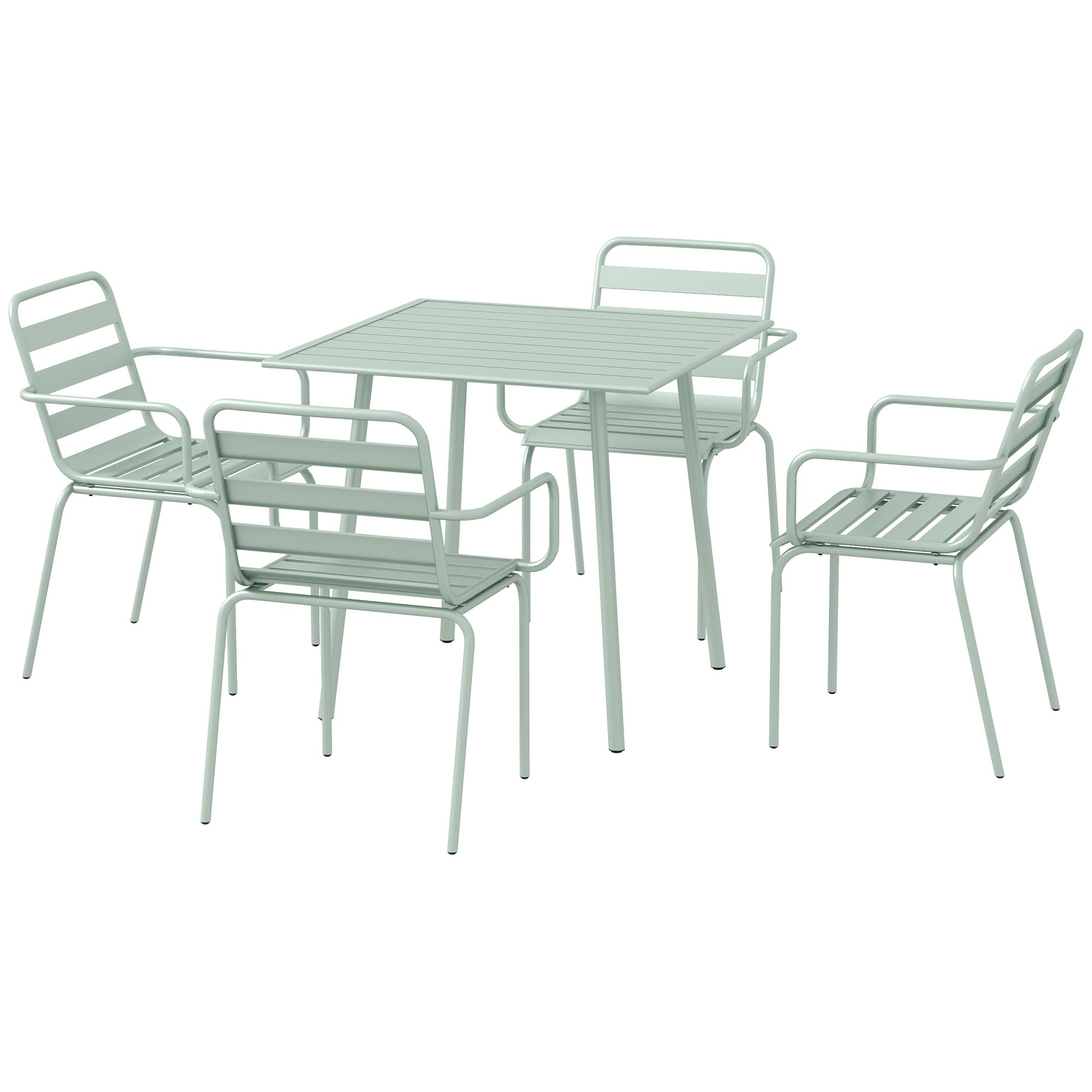-delt Havesiddegruppe  Udendørs Siddegruppe  Havemøbelsæt  Vejrbestandig  Moderne Design  80   80   74 Cm  Grøn
