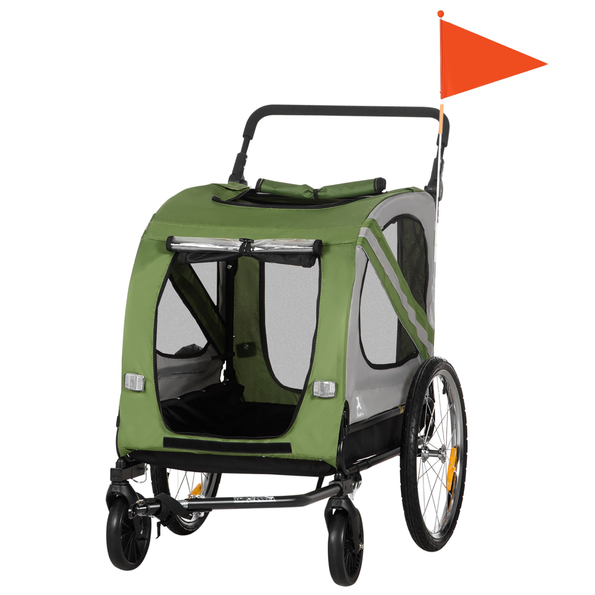 - -  Hundevogn  Cykeltrailer Til Hunde  Foldbar  Vejrbestandig  Til Hunde Op Til 20 Kg  Grøn