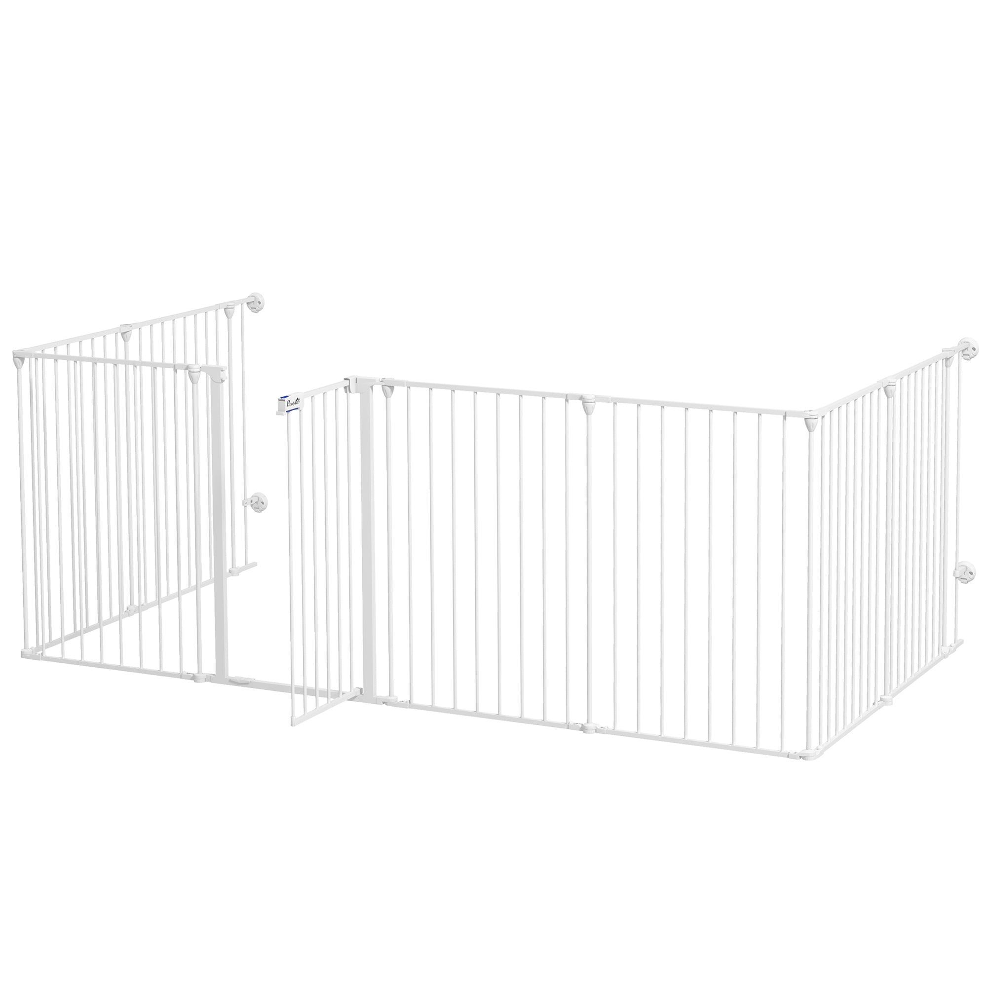 - -  Hvalpegård Og Barriere    Paneler  Aflåselig Dør  Stål  90 Cm Højde  Hvid