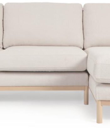-personers Chaiselong-sofa Kave Home Mihaela Højrevendt Hvid Fleece Polstring Bæredygtig Genanvendt Pet 264ã 154ã 88 Cm
