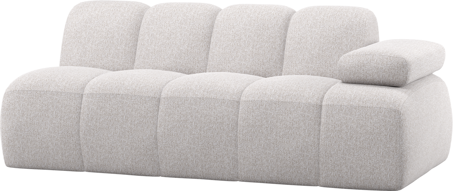 -personers Modulsofa Woood Mojo  Bouclé Ecru Melange  Armlæn Højre  204ã 97 Cm  100  Polyester