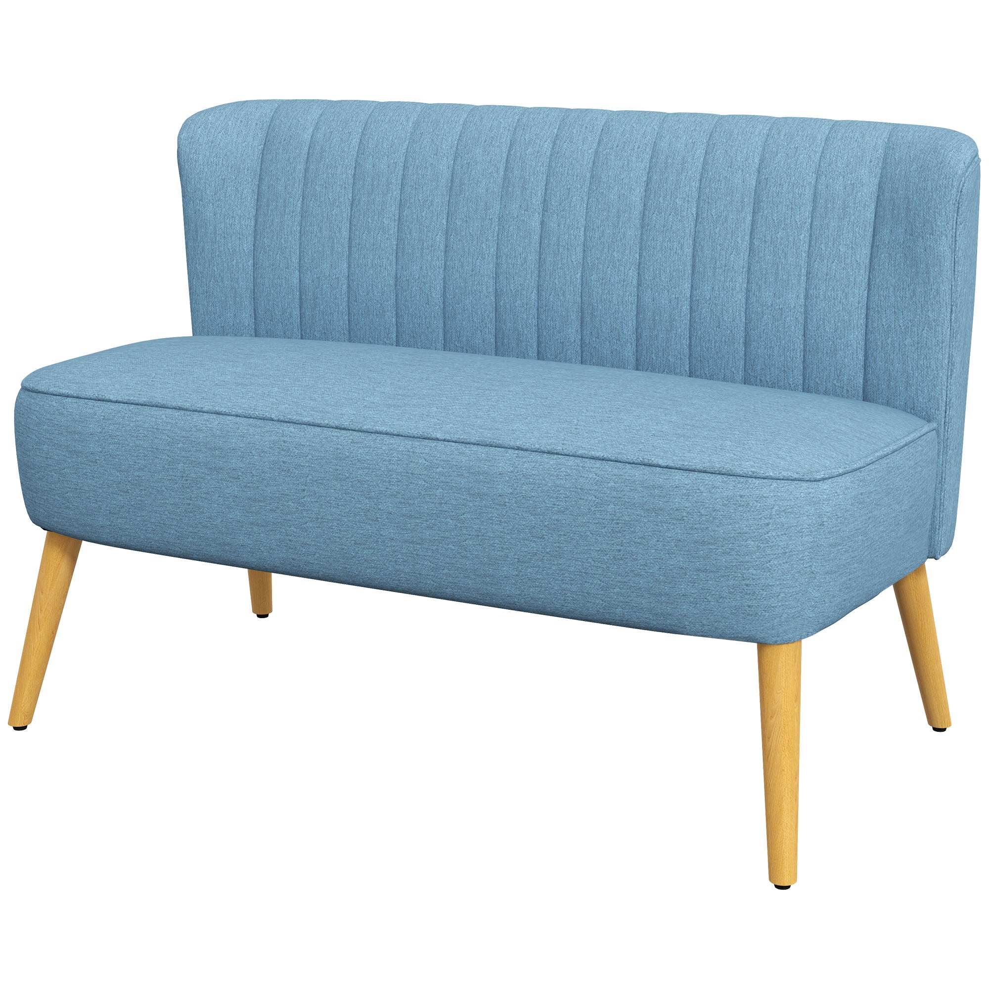-personers Sofa   Retro-look  Blød Polstring  Letplejeligt Betræk  Op Til 150 Kg  117   56     77 Cm  Blå