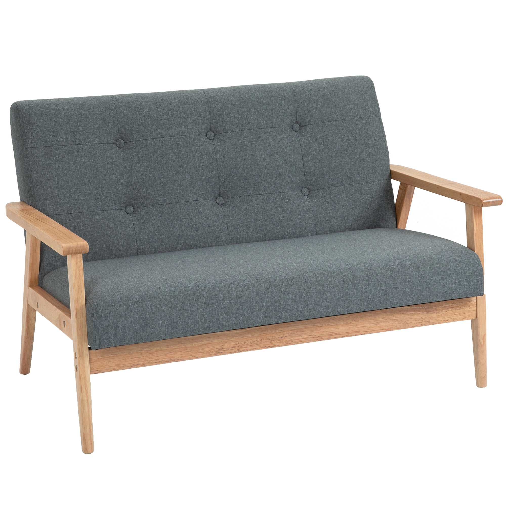 -personers Sofa  Sofa Med Armlæn  Ryghynde  Stuesofa Med Linnedlook  Polstret Sofa Til Stue  Soveværelse 115   66     73 Cm  Mørkegrå