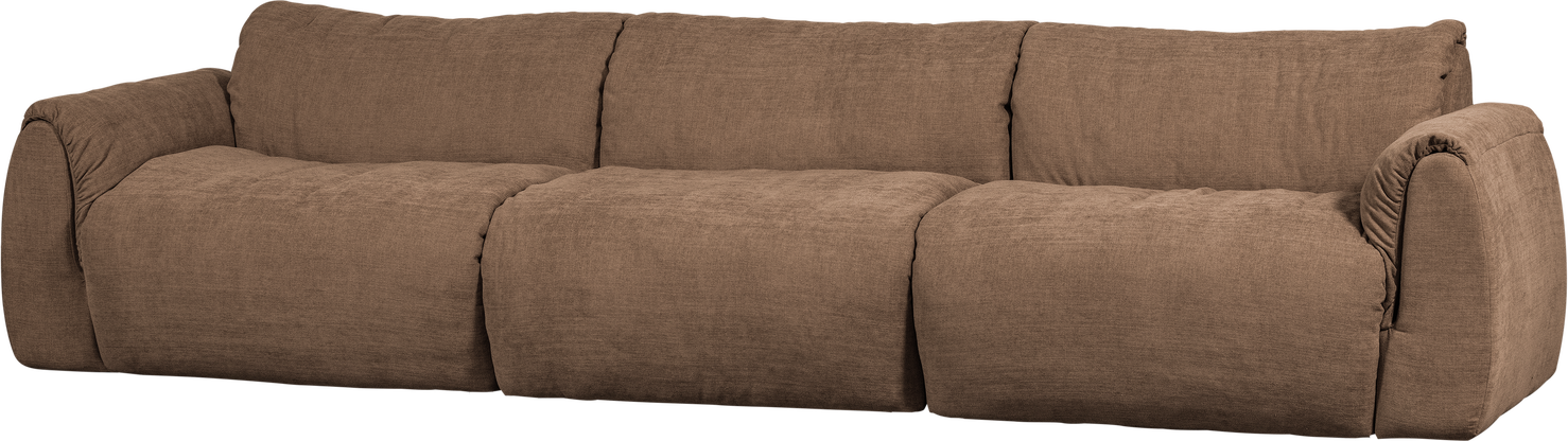 -personers Sofa Woood Baggy Chenille Stof Brun 319x101 Cm 100 Genanvendt Polyester