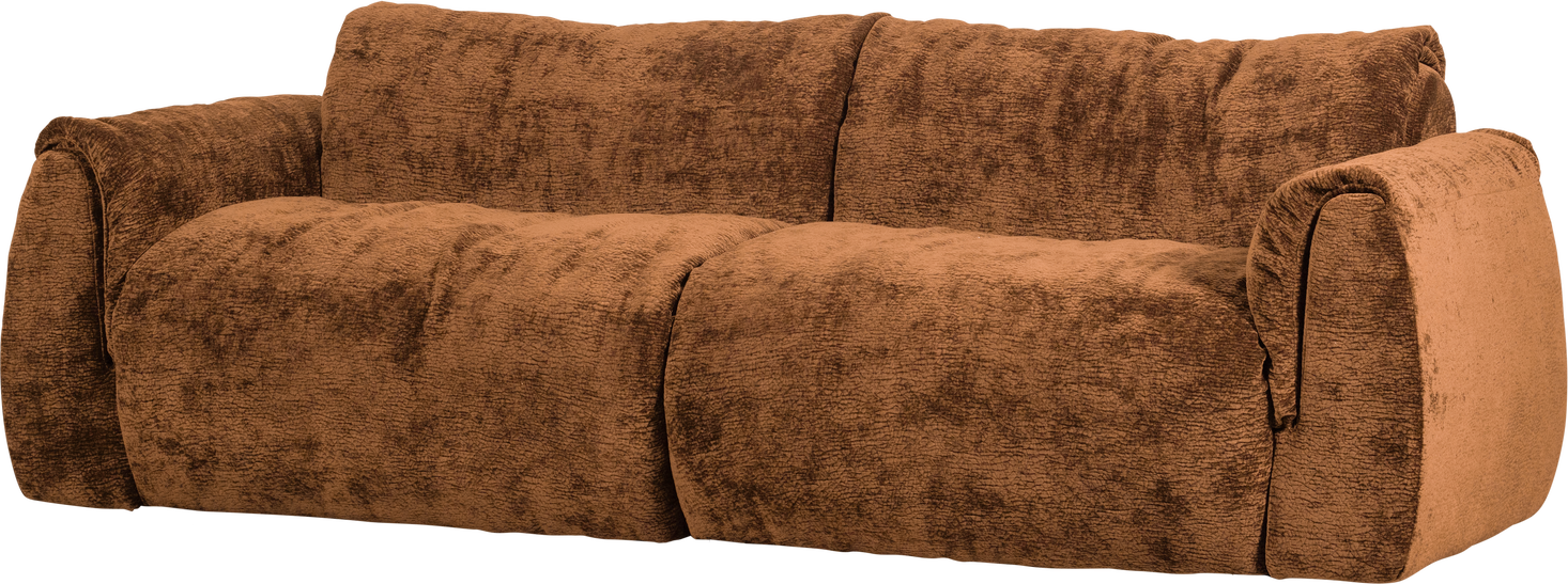 -personers Sofa Woood Baggy 3d-chenille Brun 228 Cm Polyester