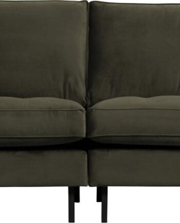 -personers Sofa Woood Rodeo Classic Mørkegrøn Jarra-fløjl 275 Cm Velour Quiltede Sæder Faste Hynder
