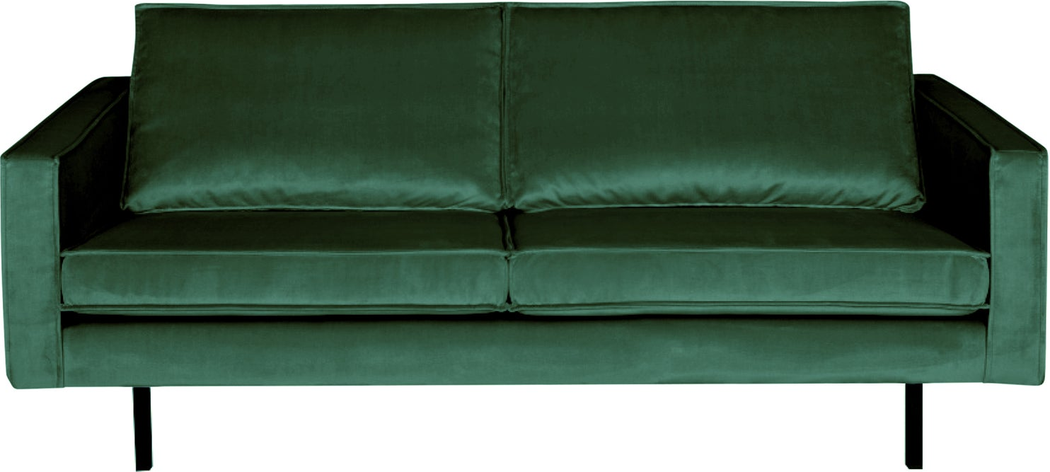 -personers Sofa Woood Rodeo Skovgrøn Velour Høj Benramme Faste Hynder 190 Cm