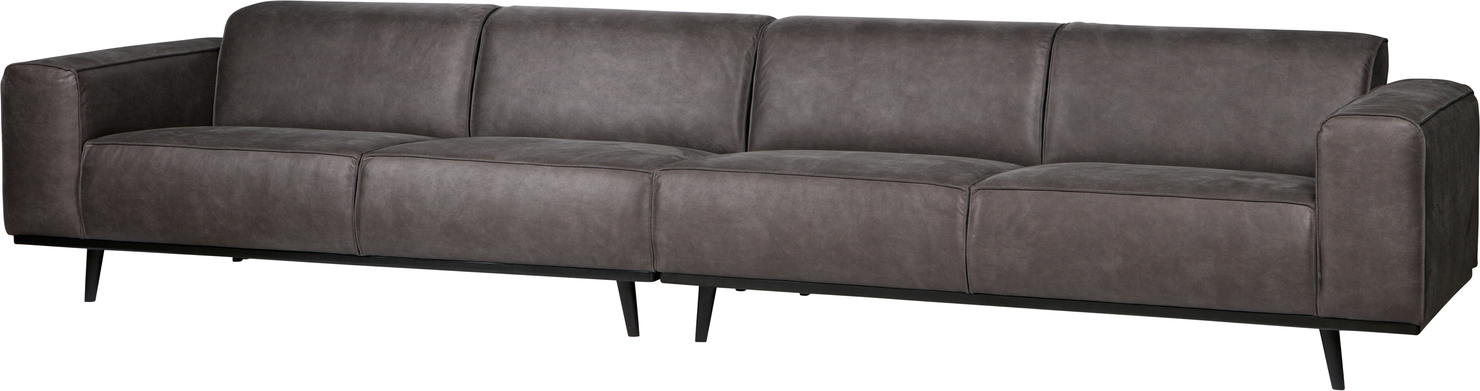 -personers Sofa Woood Statement Antracit Læderlook B372 Cm Høj Komfort Tidløst Design