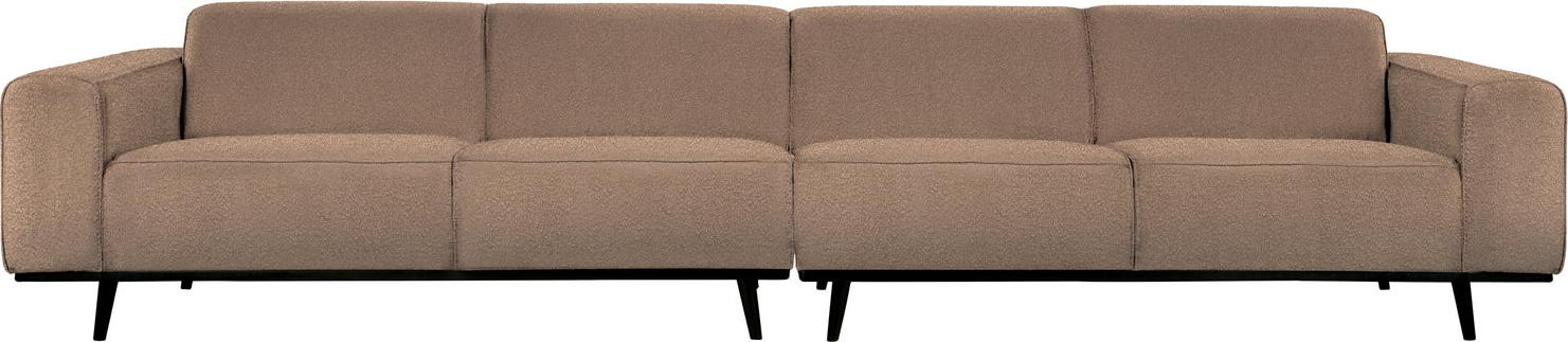 -personers Sofa Woood Statement Bouclé Nougat B372 Cm Høj Siddekomfort Bøgetræsben