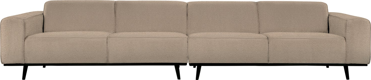 -personers Sofa Woood Statement Colmar Bouclé Beige B372 Cm Polyester Bonell-fjedre
