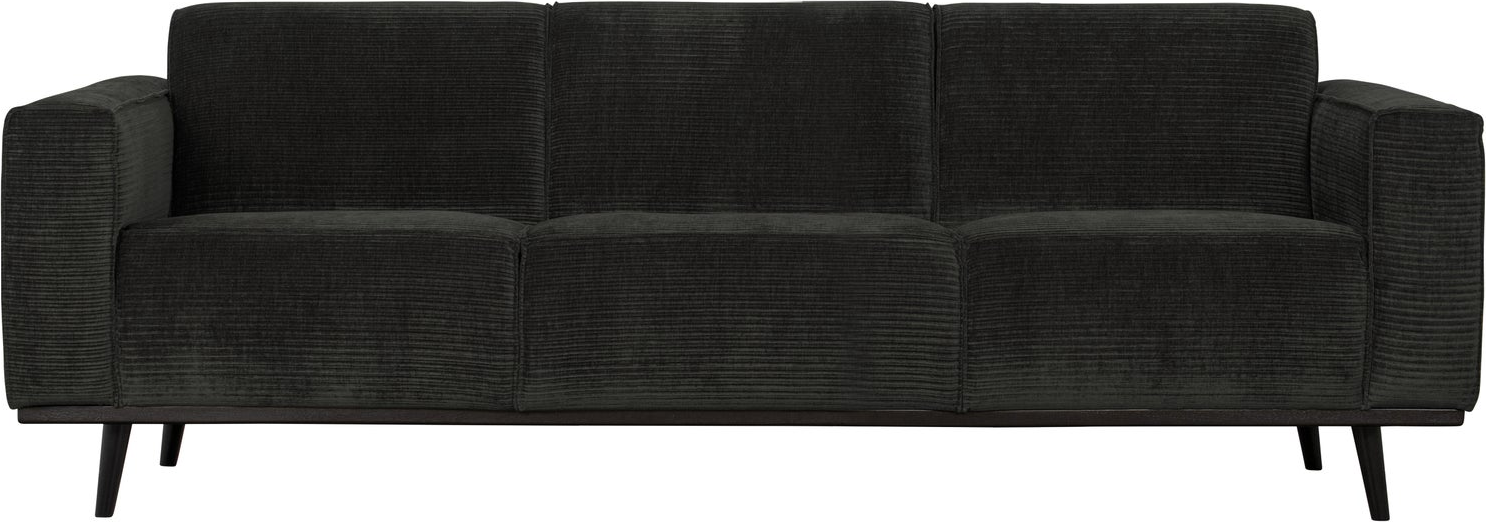 -personers Sofa Woood Statement Fladribbet Jacquard Ribstof Grafitgrå B230 Cm