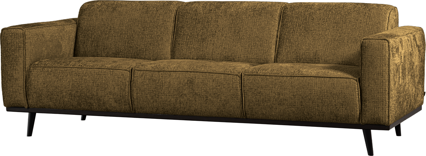 -personers Sofa Woood Statement Grov Fløjl Guld Brass 230 Cm