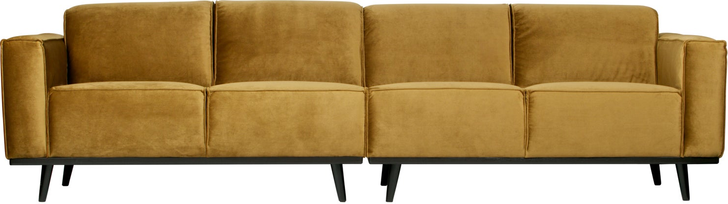 -personers Sofa Woood Statement Honninggul Jarra-velour 280 Cm Bred 100 Polyester