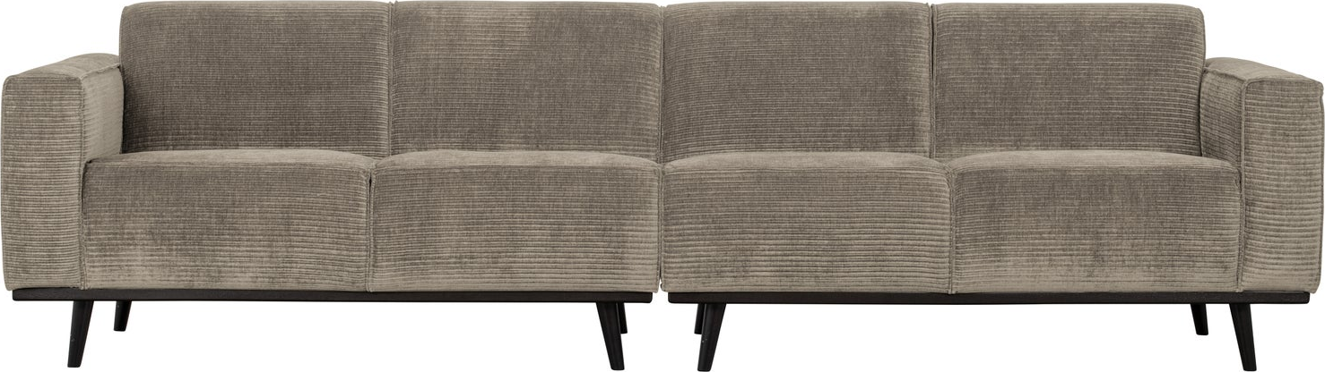 -personers Sofa Woood Statement Lergrå Ribstof Jacquard Fløjlsagtig 280 93 Cm