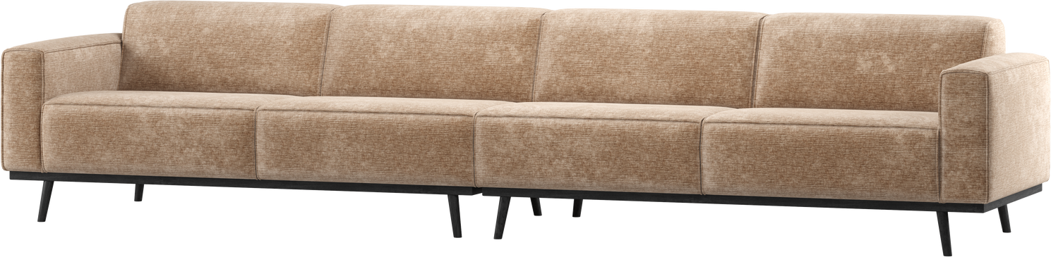 -personers Sofa Woood Statement Lyserød Chenille Velour Polstret B372 Cm