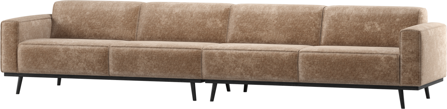-personers Sofa Woood Statement Taupe Chenillevelour B372 Cm Høj Siddekomfort