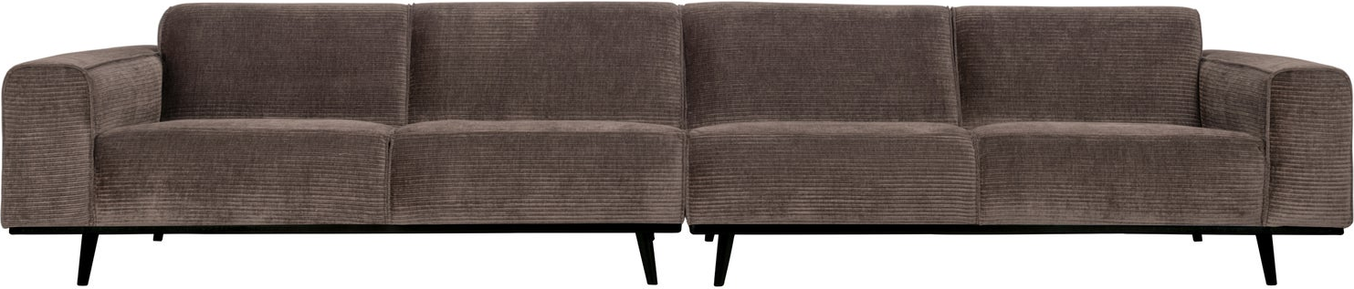 -personers Sofa Woood Statement Taupe Vævet Ribstof B372 Cm