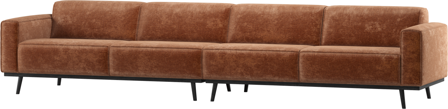 -personers Sofa Woood Statement Terrafarvet Chenillevelour Bonell-fjedre Ben Birketræ B372xd93xh77 Cm