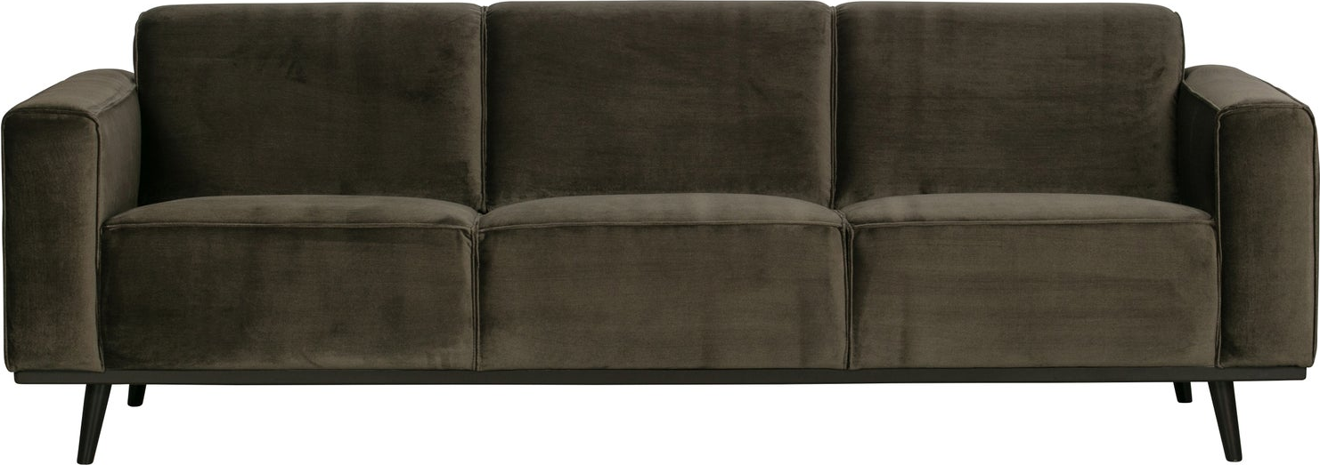 -personers Sofa Woood Statement Varm Grøn Knittet Velour 230 Cm Slidstærk Fnulrer Ikke