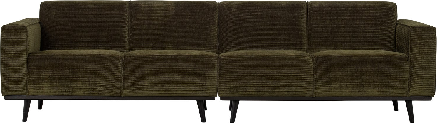 -personers Sofa Woood Statement Varm Grøn Vævet Jacquard Ribstof B280 Cm