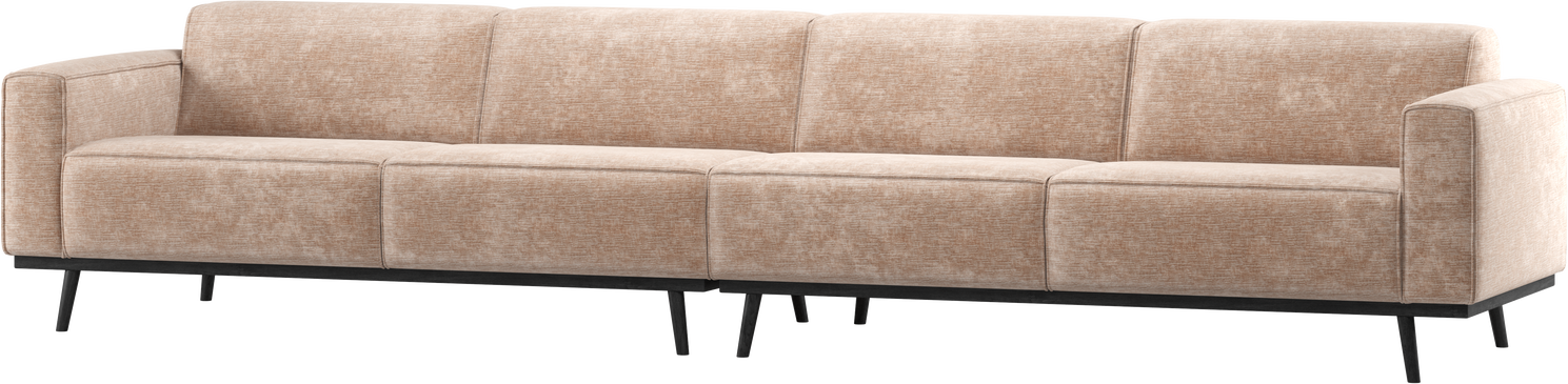 -personers Sofa Woood Statement Velour-chenille Natur Rummelig Lounge B372xd93xh77 Cm