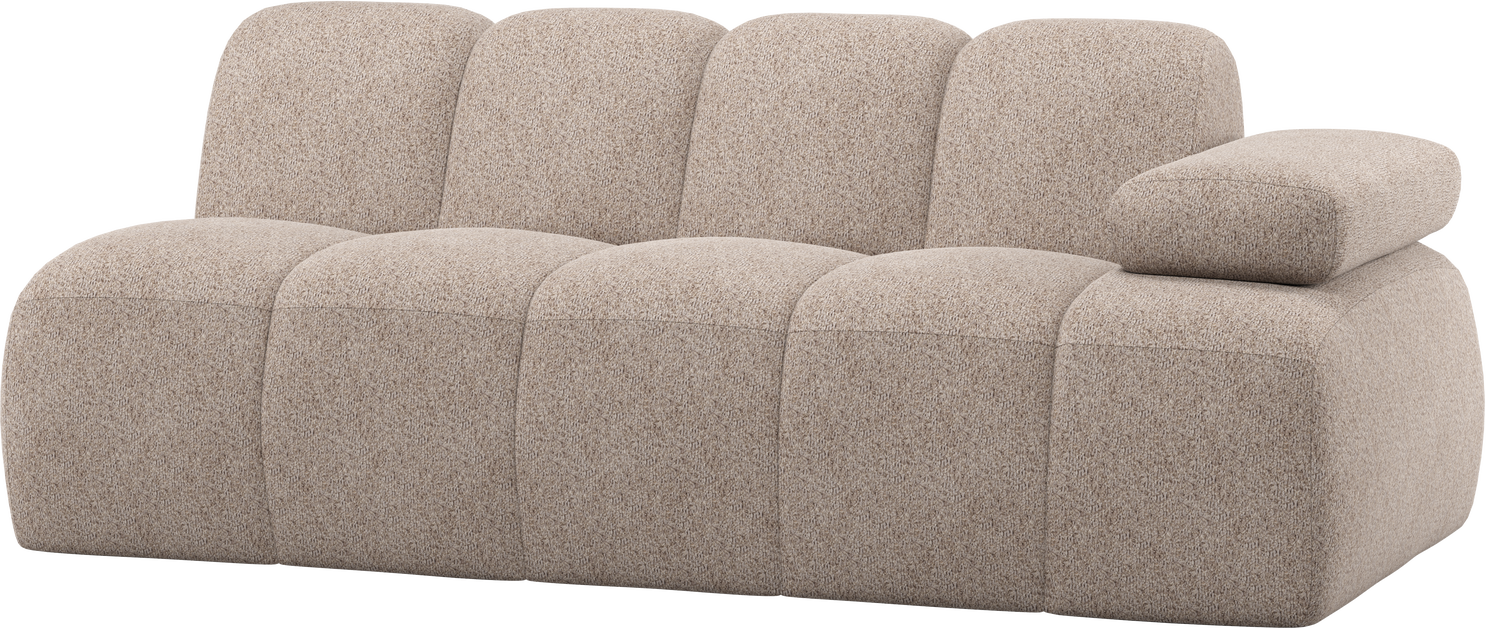 -personers Sofamodul Woood Mojo  Chenille 100  Polyester  Mørk Sand  Armlæn Højre