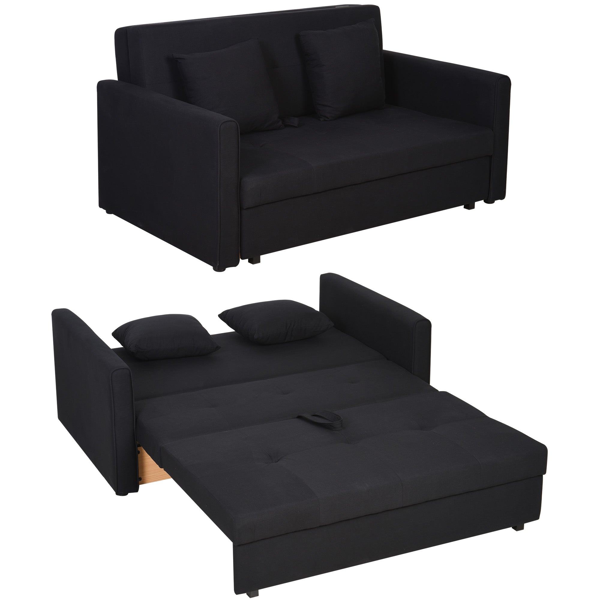 -personers Sovesofa Med Skjult Opbevaring  Polycotton  Mørkegrå