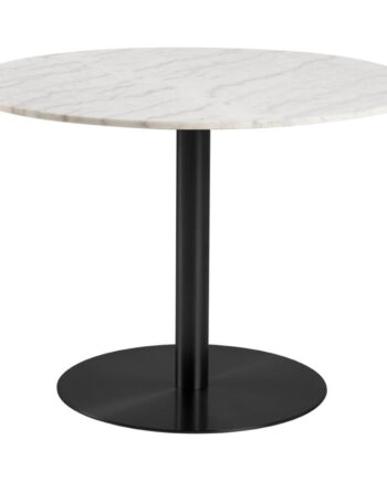 Act Nordic Corby Spisebord  Rund Hvid Guangxi Marmor Og Sort Metal  ø105
