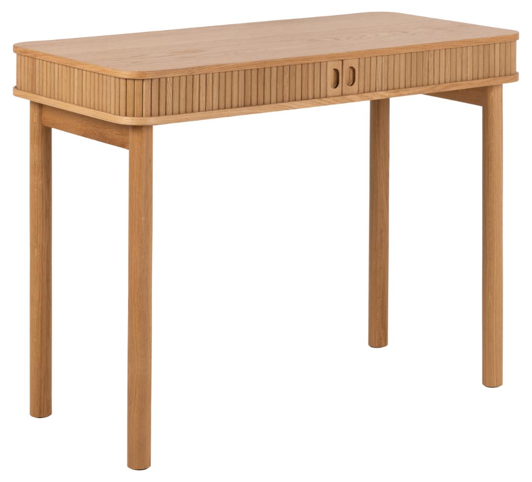 Act Nordic Langley Skrivebord     Lamelfront Og   Skydelåger Natur Egefinér Og Eg  100x50x75