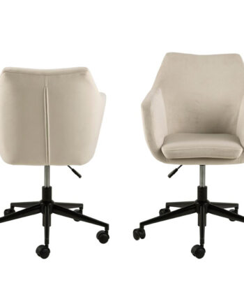 Act Nordic Nora Skrivebordsstol     Armlæn Sand Polyester Og Sort Metal