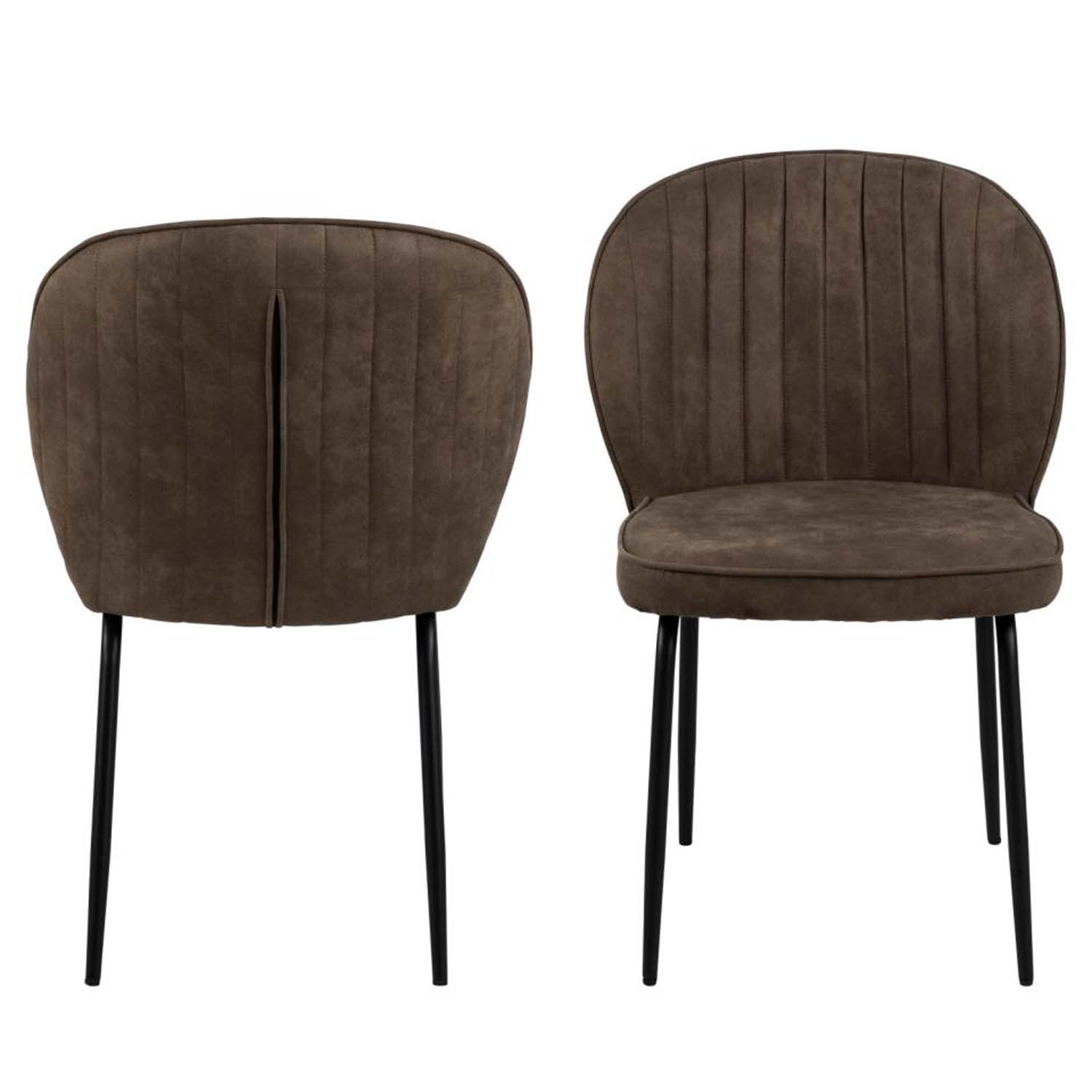 Act Nordic Patricia Spisebordsstol Lysebrun Polyester Og Sort Metal