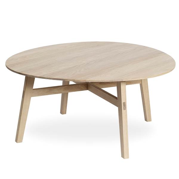 Andersen Furniture C1 Sofabord Rundt Hvidpigmeneret Eg 102   90   H45 Cm  Eg Hvidpigmenteret Mat Lak : Erling Christensen Møbler