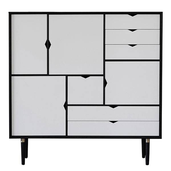 Andersen Furniture S3 Reol Hvide Fronter Sort Lakeret Eg  : Erling Christensen Møbler