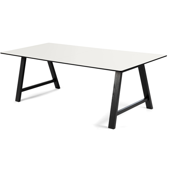Andersen Furniture T1 Spisebord Hvid Laminat   Sortlakeret Eg 95x180 Cm  : Erling Christensen Møbler