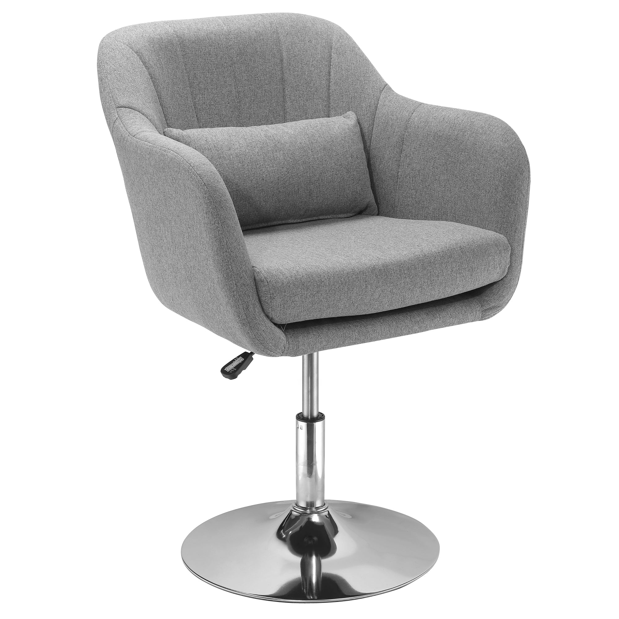 Arbejdsskammel Drejeskammel Op Til 136 Kg  Højdejusterbar  Hørlignende Polyester  Stål  Grå  60   60   79-91 Cm