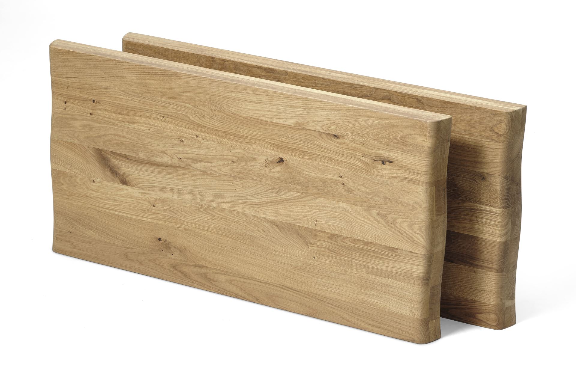 Atlantic Tillægsplade Med Bølget Kant 60 Mm  Rektangulær Natur Egetræ  100x50   Sæt Af